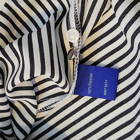 Apt. 9 Black White Striped Button-down Blouse XS Mint Condition - Picture 4 of 7